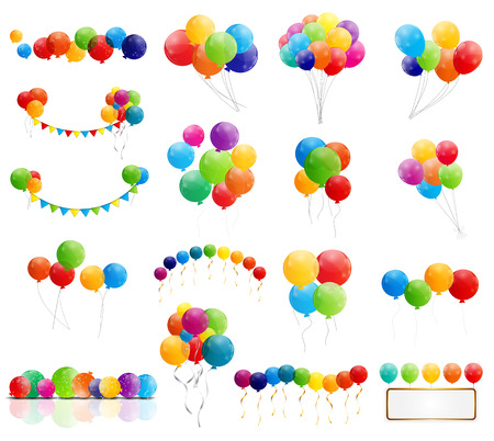 balloon: Color Glossy Balloons Mega Set Vector Illustration Illustration