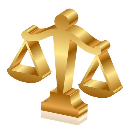 Vector 3d icon of golden justice scales Stock Vector Vector 3d icon of golden justice scales Stock Vector - 14181404