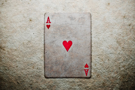 poker: Poker card - heart ace with texture.