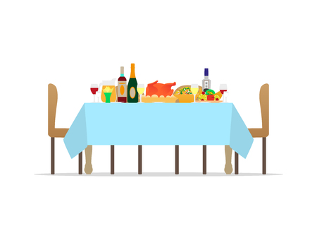Romantisches Abendessen Tisch Dekorieren Rot Tischläufer Herbst Schätze