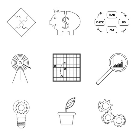 黒シルエット ビジネス アイコン 分析と戦術の生産性 開発と最適化 ベクトル イラストのイラスト素材 ベクタ Image