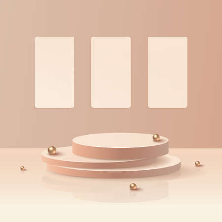 3d geometrical podium mockup display background Stock Photo