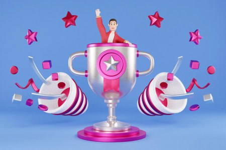 3d trophy concept Stock Photo
