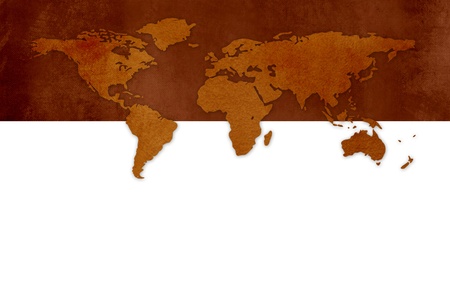 crumpled paper recycling map world