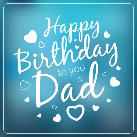 typography vector happy birthday to you dad card template vintage