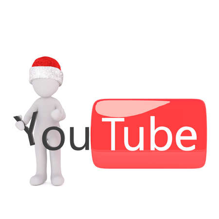 single 3d figure in red and white christmas hat holding letter y while standing beside a - Youtube White Christmas single 3d figure in red and white christmas hat holding letter y while standing beside a - Youtube White Christmas