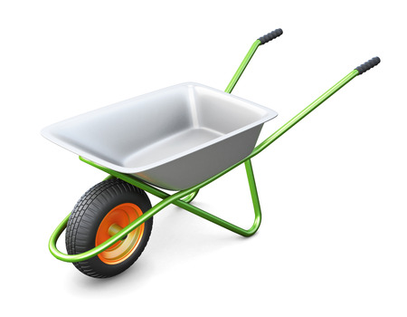 白い背景で隔離の手押し車 3 D イラスト の写真素材 画像素材 Image