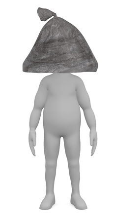 漫画のキャラクターの頭の代わりにゴミ袋を持つ 3 D のレンダリング の写真素材 画像素材 Image 漫画のキャラクターの頭の代わりにゴミ袋を持つ 3 D のレンダリング の写真素材 画像素材 Image