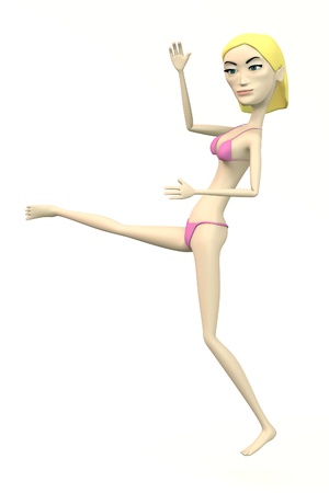偉そうなポーズの水着姿の女性キャラクター の写真素材 画像素材 Image