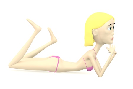 偉そうなポーズの水着姿の女性キャラクター の写真素材 画像素材 Image