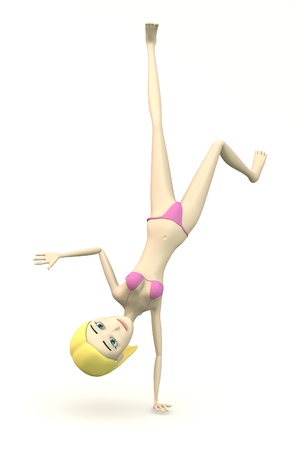 偉そうなポーズの水着姿の女性キャラクター の写真素材 画像素材 Image
