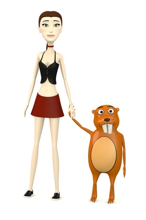 ビーバーのアニメ キャラクターの 3 D レンダリング の写真素材 画像素材 Image 1714