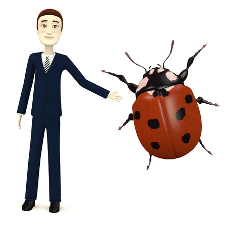 てんとう虫のアニメ キャラクターの 3 D レンダリング の写真素材 画像素材 Image