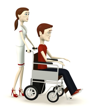 手動車椅子の漫画のキャラクターの 3 D レンダリング の写真素材 画像 手動車椅子の漫画のキャラクターの 3 D レンダリング の写真素材 画像