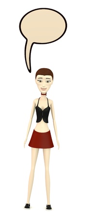 吹き出しのアニメ キャラクターの 3 D レンダリング の写真素材 画像素材 Image