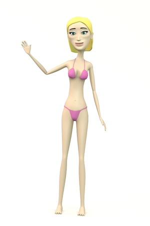 偉そうなポーズの水着姿の女性キャラクター の写真素材 画像素材 Image