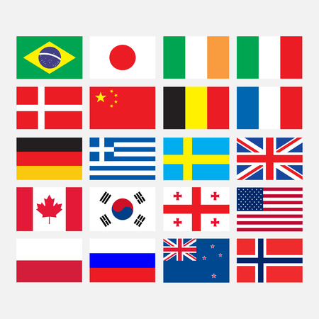 Ensemble De Drapeaux Des Differents Pays Du Monde Clip Art Libres De Droits Vecteurs Et Illustration Image