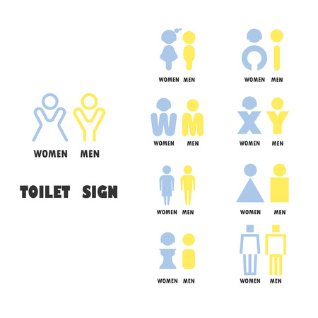 toilet or restroom logo vector design template women and men