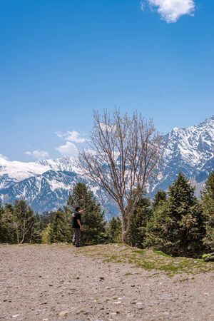 Manali, himachal pradesh, india - may 01, 2019 : tourist enjoying in gulaba. road to rohtang pass in himalayas, india Stock Photo