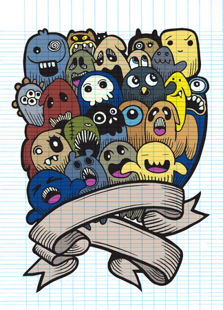 モンスターとキュートな外国人 かわいいモンスターのベクトル イラスト のイラスト素材 ベクタ Image モンスターとキュートな外国人 かわいいモンスターのベクトル イラスト のイラスト素材 ベクタ Image