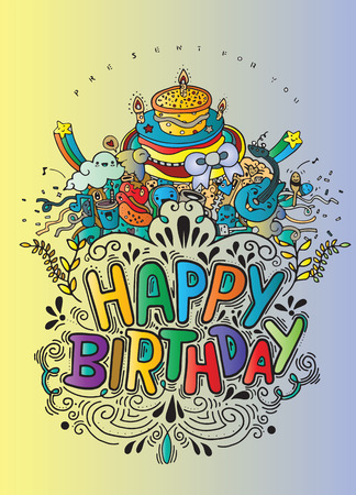 誕生日カード デザイン ビンテージ スタイル テンプレート 手書き落書き落書き背景のベクトル イラストのイラスト素材 ベクタ Image 誕生日カード デザイン ビンテージ スタイル テンプレート 手書き落書き落書き背景のベクトル イラストのイラスト素材 ベクタ Image