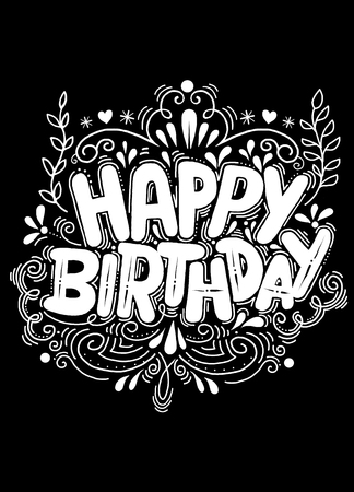 誕生日カード デザイン ビンテージ スタイル テンプレート 手書き落書き落書き背景のベクトル イラストのイラスト素材 ベクタ Image