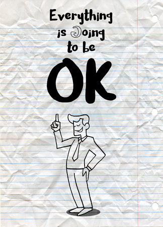 大丈夫 実業家 心に強く訴える引用と単語クラウドの概念は順調します 手描き 手レタリングや装飾の要素を持つヴィンテージのイラストです のイラスト素材 ベクタ Image