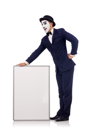 Funny man with blank board