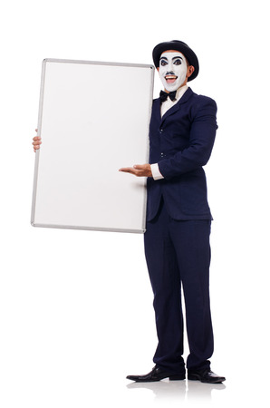 Funny man with blank board