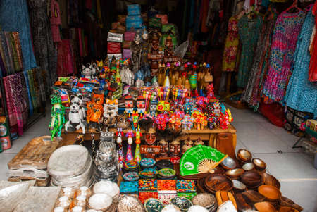 Balinese Market Souvenirs Of Wood And Crafts Local Residents Colorful Figurines Balinese Market Souvenirs Of Wood And Crafts Local Residents Colorful Figurines