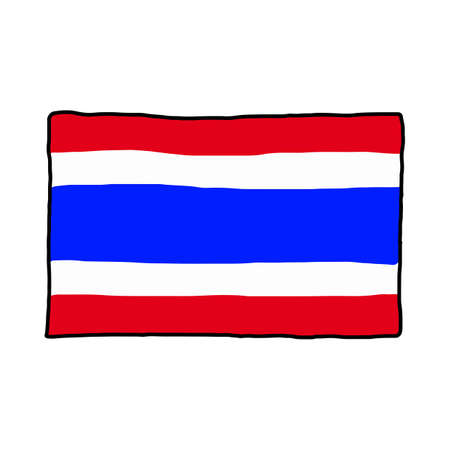 タイ国旗 イラスト ベクトル落書き手描き下ろしの分離の白い背景 のイラスト素材 ベクタ Image タイ国旗 イラスト ベクトル落書き手描き下ろしの分離の白い背景 のイラスト素材 ベクタ Image