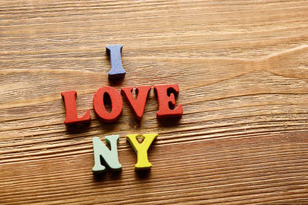 I Love Ny Word Made From Multicolored Letters On Wooden Background Warm Color Stock Photo I Love Ny Word Made From Multicolored Letters On Wooden Background Warm Color Stock Photo