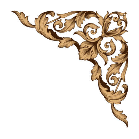Classical baroque border icon.