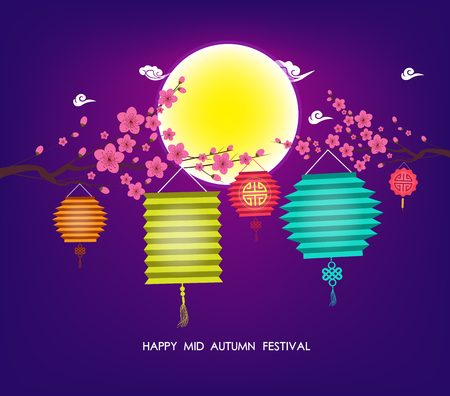 Moonlight lanterns: Lễ hội mùa thu giữa Trung Quốc thiết kế đồ họa Hình minh hoạ