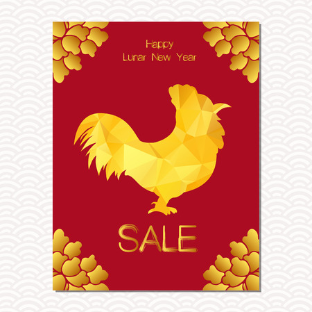 chinese new year sale design template the year of rooster chinese