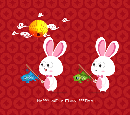 Lantern Rabbits Of Mid Autumn Festival Royalty Free Cliparts Vectors And Stock Illustration Image 77882034