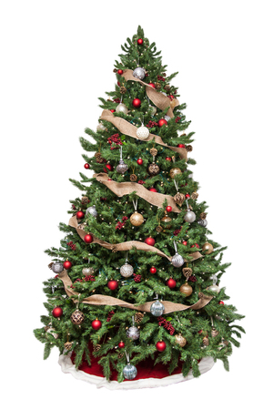 isolated christmas tree decorated with ornaments and burlap garland stock photo 67361243 - Burlap Christmas Tree Garland isolated christmas tree decorated with ornaments and burlap garland stock photo 67361243 - Burlap Christmas Tree Garland