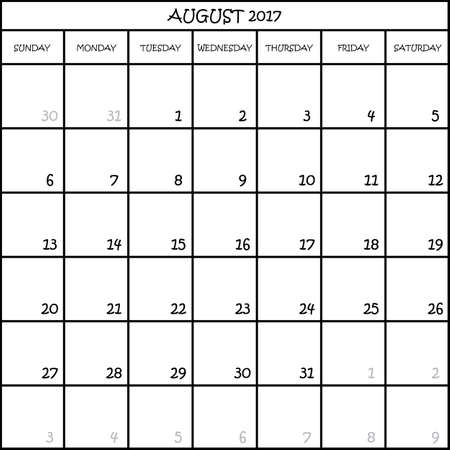 calendar planner month august 2017 on transparent background royalty month of august calendar