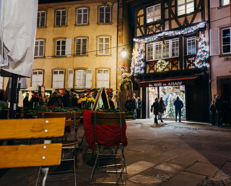 stock photo strasbourg france circa 2016 un noel en alsace a christmas in alsace traditional christmas store decorated with toys illuminations - Noel Christmas Store stock photo strasbourg france circa 2016 un noel en alsace a christmas in alsace traditional christmas store decorated with toys illuminations - Noel Christmas Store