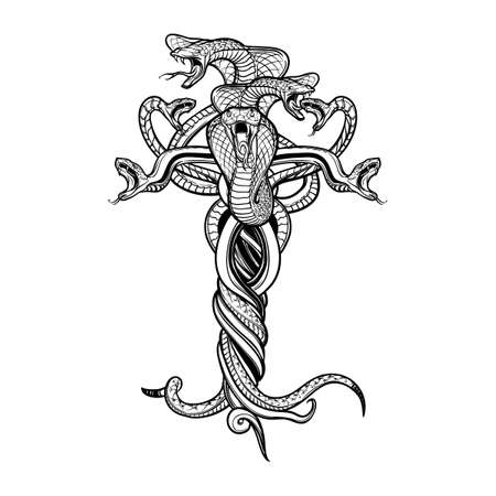 悪魔の Sybmbolical 表現としてもつれたヘビの束 複雑な手描き タトゥーのデザイン ハロウィーン パーティーの招待状カードのビンテージ デザイン Eps10 のベクター イラストです のイラスト素材 ベクタ Image 悪魔の Sybmbolical 表現としてもつれたヘビの束 複雑な手描き タトゥーのデザイン ハロウィーン パーティーの招待状カードのビンテージ デザイン Eps10 のベクター イラストです のイラスト素材 ベクタ Image