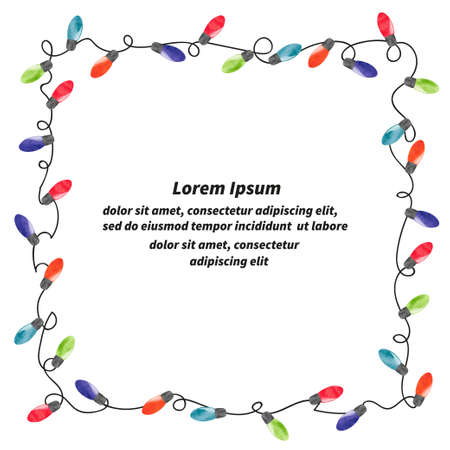 christmas lights frame for your design vector celebration border with watercolor light bulbs stock - Christmas Lights Frame christmas lights frame for your design vector celebration border with watercolor light bulbs stock - Christmas Lights Frame