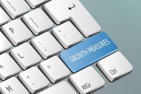 Growth Measures written on the keyboard button