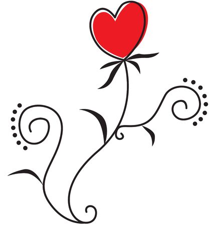 Flower In Herzform Mit Blattern Und Ranken Lizenzfrei Nutzbare Vektorgrafiken Clip Arts Illustrationen Image 14789905