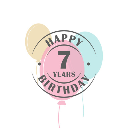 Joyeux Anniversaire Logo 67 Ans Ronde Avec Des Ballons De Fete Modele De Carte De Voeux Clip Art Libres De Droits Vecteurs Et Illustration Image