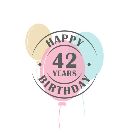 Joyeux Anniversaire Logo Rond De 42 Ans Avec Des Ballons De Fete Modele De Carte De Voeux Clip Art Libres De Droits Vecteurs Et Illustration Image Joyeux Anniversaire Logo Rond De 42 Ans Avec Des Ballons De Fete Modele De Carte De Voeux Clip Art Libres De Droits Vecteurs Et Illustration Image