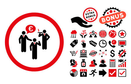 ユーロ ボーナス画像を話し合う人絵文字 ベクトル イラストのスタイルは バイカラー フラット象徴 青と灰色の色 白の背景です のイラスト素材 ベクタ Image