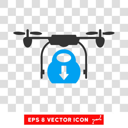 無料ボーナス デザイン要素を持つドローン ドロップ ゴミ絵文字 ベクトル イラストのスタイルは フラット象徴的なシンボル 青と灰色の色 白の背景です の イラスト素材 ベクタ Image