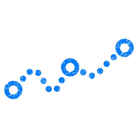 点線グラフ粗い織り目加工のアイコン オーバーレイのウォーターマーク スタンプ 汚れた質感とフラットの記号です 青い点線のグリフ インク ゴムスリーブは グランジ デザインのスタンプ 丸い点で設計されています の写真素材 画像素材 Image