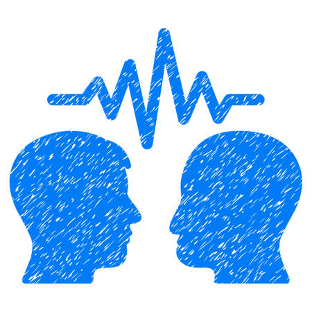 人音声波粗い織り目加工のアイコン オーバーレイのウォーターマーク スタンプのための 汚れた質感とフラットの記号です 青い点線のベクトル インク ゴムスリーブは 白い背景にグランジ デザインのスタンプ のイラスト素材 ベクタ Image