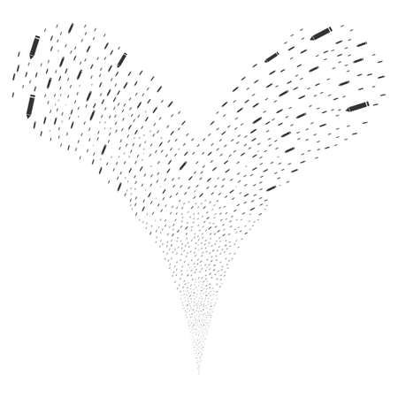 鉛筆爆発的なストリームを編集します ベクトル イラストのスタイルは 白い背景に鉛筆シンボルのフラット グレーの象徴的な編集です ランダムな絵文字から構築されたオブジェクトの噴水 のイラスト素材 ベクタ Image